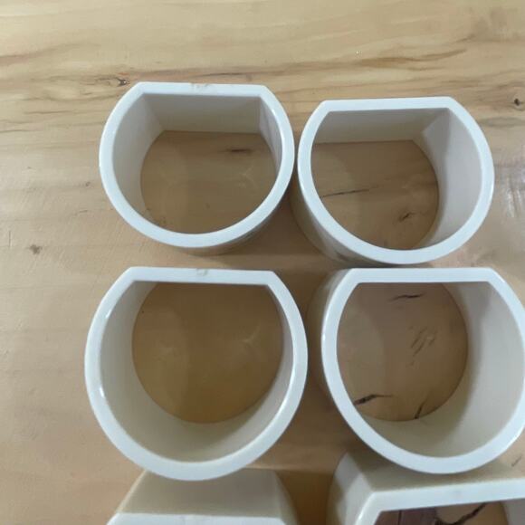 2 Sets of 4 Gemco Vintage 1980's Napkin Rings & Holders w/ Floral, Flower Design - Picture 10 of 10